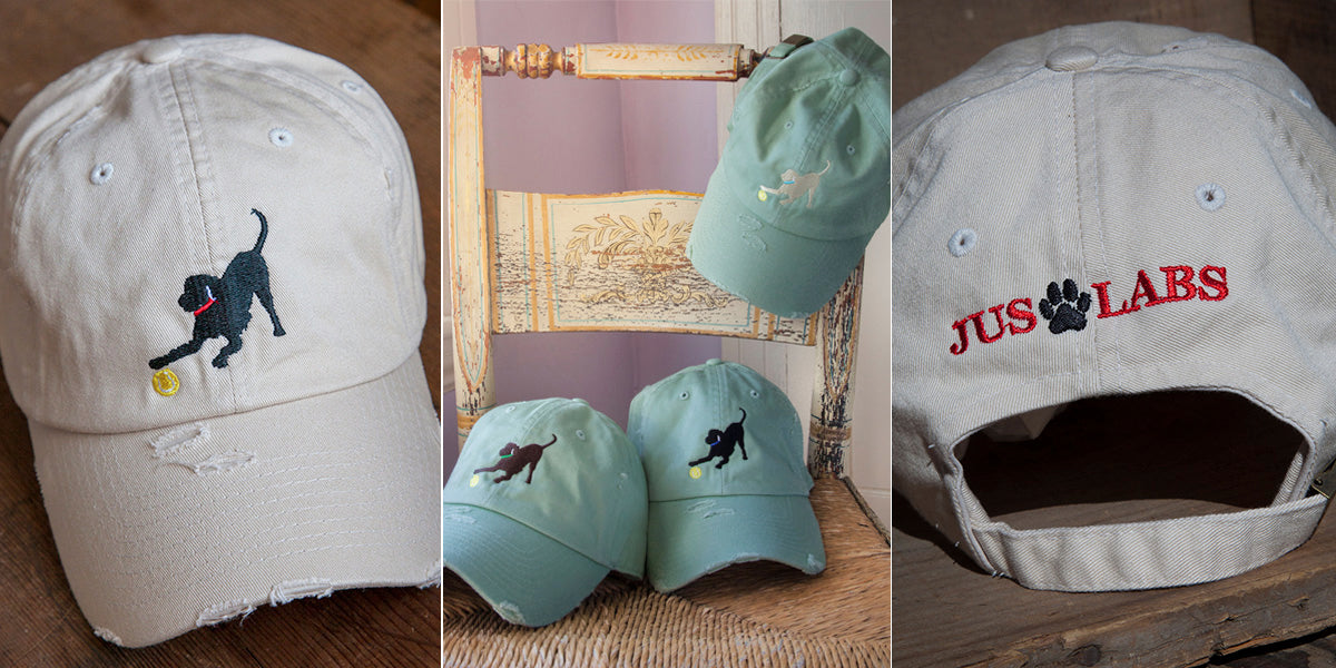 Embroidered Black, Chocolate & Yellow Labrador Hats JusLabs