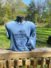 Load image into Gallery viewer, " Dogs Happy " Long-Sleeve T-Shirt: Indigo Blue