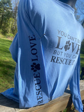 Load image into Gallery viewer, " Rescue Love " Long-Sleeve T-Shirt: Carolina Blue