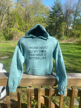 Load image into Gallery viewer, " I Work Hard " Hoodie: Sage