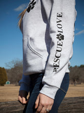 Load image into Gallery viewer, Ash Grey "Rescue Love" Hoodie