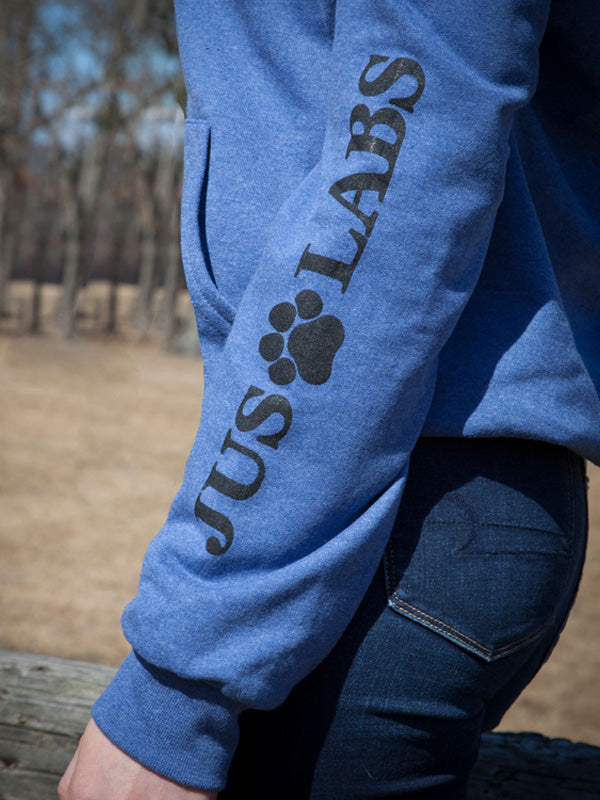 Black Lab Hoodie Heather Blue JusLabs
