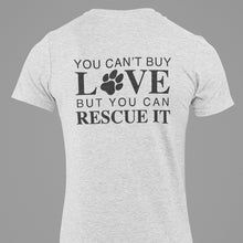 Load image into Gallery viewer, Unisex "Rescue Love" w/ Black Paw- Ash Grey