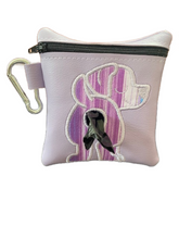 Load image into Gallery viewer, Appliqué Embroidery Poo Poo Bags - Lavender Pouch
