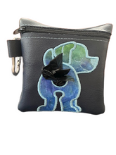 Load image into Gallery viewer, Appliqué Embroidery Poo Poo Bags - Navy Pouch
