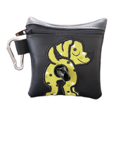 Load image into Gallery viewer, Appliqué Embroidery Poo Poo Bags - Black Pouch
