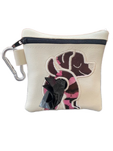 Load image into Gallery viewer, Appliqué Embroidery Poo Poo Bags - Cream Pouch
