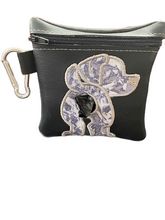 Load image into Gallery viewer, Appliqué Embroidery Poo Poo Bags - Black Pouch
