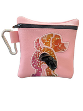 Load image into Gallery viewer, Appliqué Embroidery Poo Poo Bags - Pink Pouch
