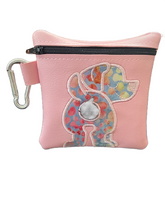 Load image into Gallery viewer, Appliqué Embroidery Poo Poo Bags - Pink Pouch
