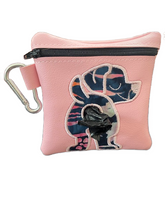 Load image into Gallery viewer, Appliqué Embroidery Poo Poo Bags - Pink Pouch
