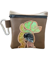 Load image into Gallery viewer, Appliqué Embroidery Poo Poo Bags - Brown Pouch
