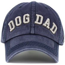 Load image into Gallery viewer, Embroidered Vintage Distressed “Dog Dad” Hat - Blue
