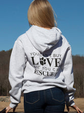 Load image into Gallery viewer, Ash Grey &quot;Rescue Love&quot; Hoodie
