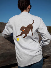 Load image into Gallery viewer, Chocolate Lab w/ Orange Collar-Long Sleeve-Ash Grey
