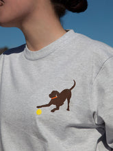 Load image into Gallery viewer, Chocolate Lab w/ Orange Collar-Long Sleeve-Ash Grey
