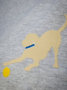 Yellow Lab w/ Blue Collar-Long Sleeve-Ash Grey