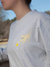 Load image into Gallery viewer, Yellow Lab w/ Blue Collar-Long Sleeve-Ash Grey
