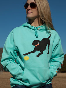 Black Lab w/ Melon Collar - Mint Green