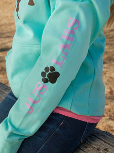 Chocolate Lab Hoodie with Pink Collar