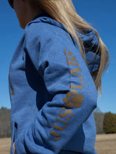 Load image into Gallery viewer, Chocolate Lab Hoodie - Heather Blue
