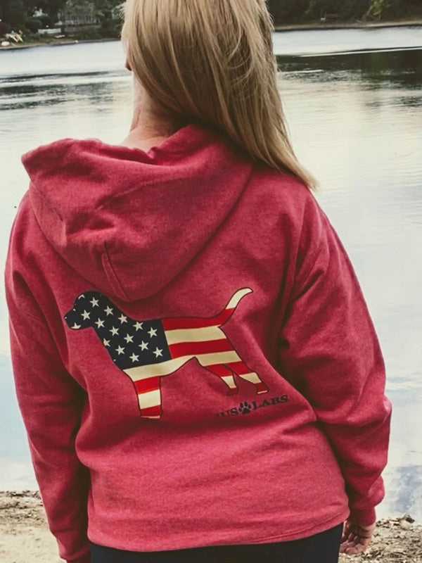 Heather Red USA/ LAB LOVE Hoodie