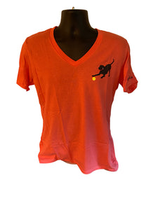 Black Lab Short Sleeve - Woman's Coral V-Neck