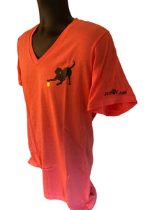 Black Lab Short Sleeve - Woman's Coral V-Neck