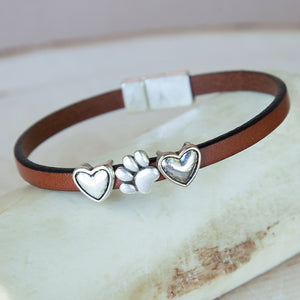 Paw w/ Hearts Bracelets (5mm)