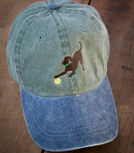 Olive w/ Blue Brim Embroidered Labrador Hats