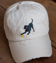 Load image into Gallery viewer, Off-White Distressed Embroidered Labrador Hats
