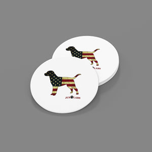 USA Labrador-Sandstone Car Coasters-Set of 2