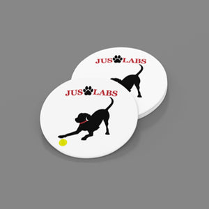 Black Lab w/ Red Collar-Sandstone Car Coasters-Set of 2