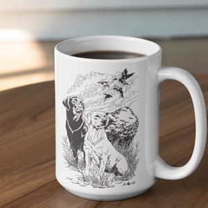 Handmade Ceramic Mug - Wildlife Black & Yellow Labrador Mug
