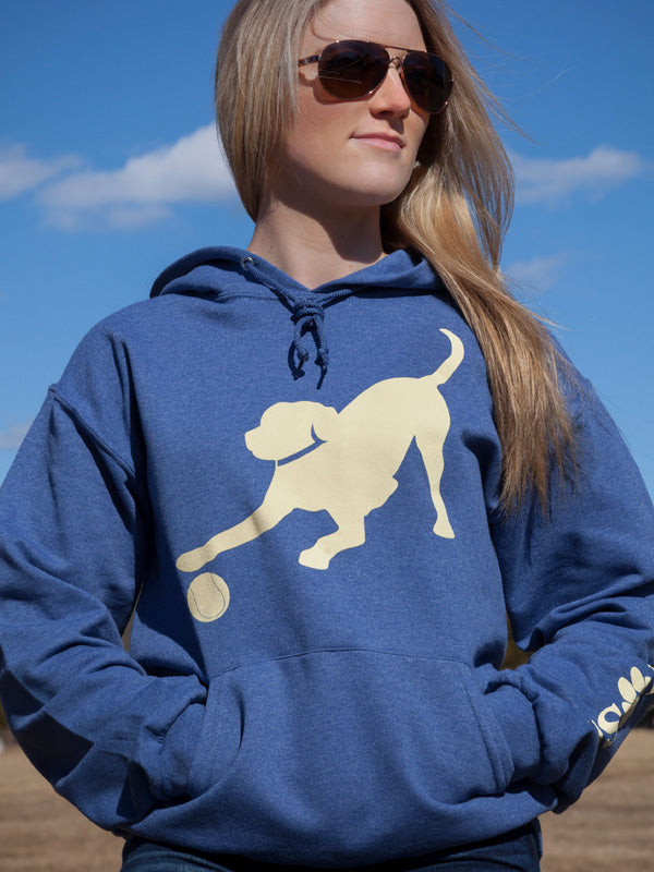 Yellow Lab Hoodie - Heather Blue