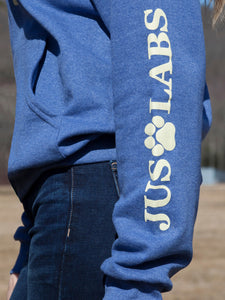 Yellow Lab Hoodie - Heather Blue