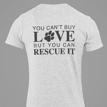 Load image into Gallery viewer, Unisex &quot;Rescue Love&quot; w/ Black Paw- Ash Grey
