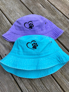 Youth Paw/Heart Bucket Hats