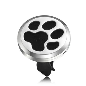 Stainless Steel Paw Print Car Diffuser w/ Vent Clip...Lavender Essential Oil