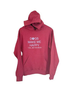 Heather Red " Dogs Happy " Hoodies