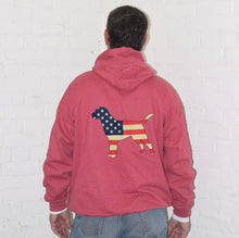 Load image into Gallery viewer, Heather Red USA/ LAB LOVE Hoodie
