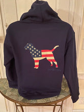 Load image into Gallery viewer, Navy Blue USA/ LAB LOVE Hoodie
